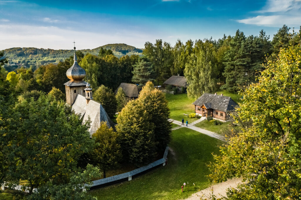Muzeum Małopolski Zachodniej w Wygiełzowie z lotu ptaka
