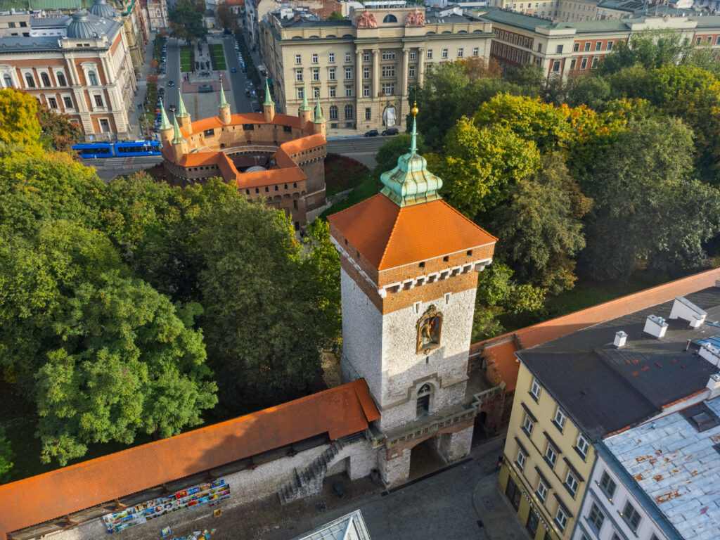 Mury Obronne - Kraków - z lotu ptaka